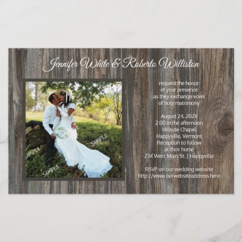 Country Photo Wedding Invitations Budget Paper