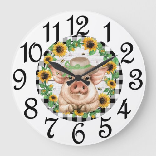 Country Pig Acrylic Wall Clock