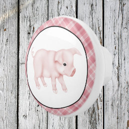 Country Pig cartoon ceramic knob