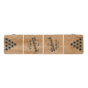 Country Pine Wood Retro Family Name & Year Beer Pong Table