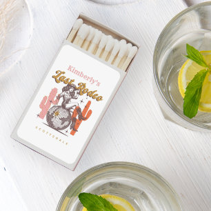 Country Pink Cowgirl Last Rodeo Bachelorette Party Matchboxes