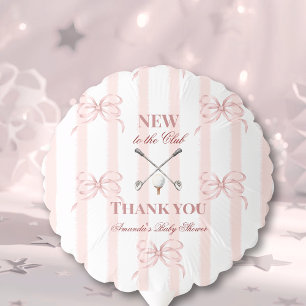 Country Pink Girl New to the Club Golf Baby Shower Balloon