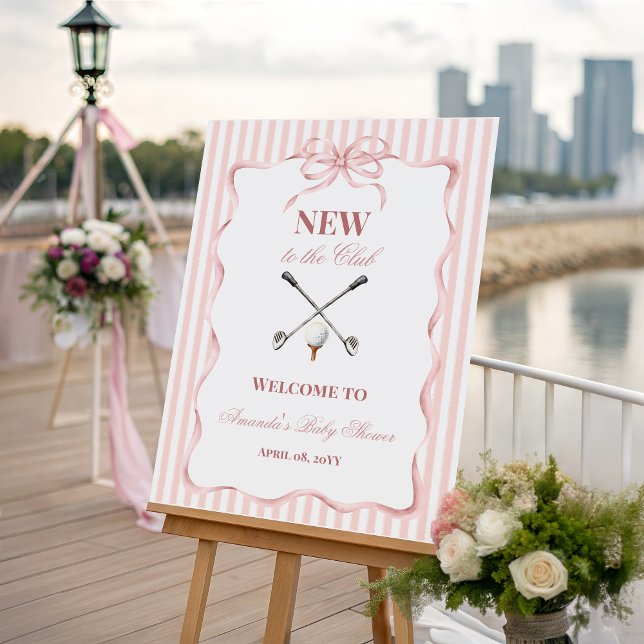 Country Pink Girl New to the Club Golf Baby Shower Foam Board (Creator Uploaded)