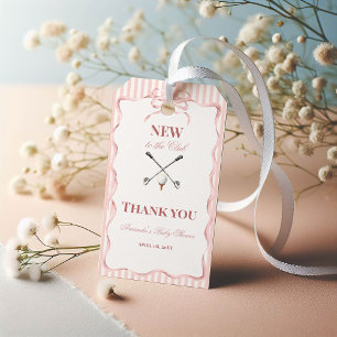 Country Pink Girl New to the Club Golf Baby Shower Gift Tags