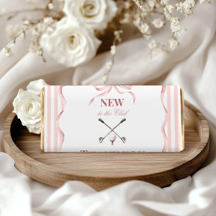 Country Pink Girl New to the Club Golf Baby Shower Hershey Bar Favors