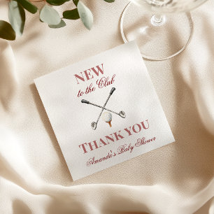 Country Pink Girl New to the Club Golf Baby Shower Napkins