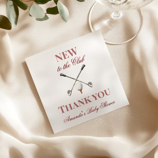 Country Pink Girl New to the Club Golf Baby Shower Napkins (Creator Uploaded)