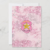 Country Pink Glitter Cowgirl Watercolor Birthday Invitation (Back)