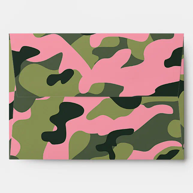 Country Pink Green Army Camo Camouflage Birthday Envelope | Zazzle