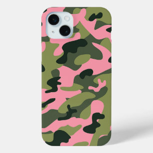 Country Pink Green Army Camo Camouflage Pattern iPhone 15 Plus Case