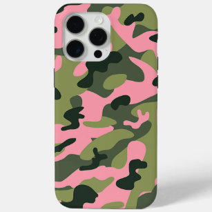 Country Pink Green Army Camo Camouflage Pattern iPhone 15 Pro Max Case