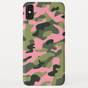 Country Pink Green Army Camo Camouflage Pattern iPhone XS Max Case