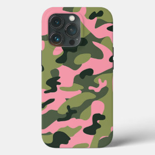 Country Pink Green Army Camo Camouflage Pattern iPhone 13 Pro Case