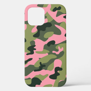 Country Pink Green Army Camo Camouflage Pattern iPhone 12 Pro Case