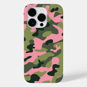 Country Pink Green Army Camo Camouflage Pattern Case-Mate iPhone 14 Pro Case