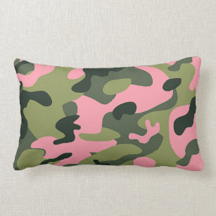 Country Pink Green Army Camo Camouflage Pattern Pillowcase, Zazzle