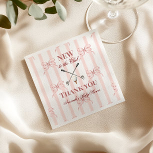 Country Pink New to the Club Girl Golf Baby Shower Napkins