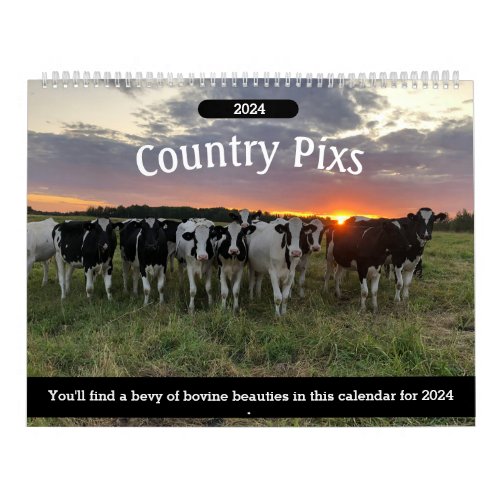 Country Pixs Cow Calendar 2024