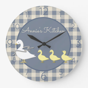 Country Plaid Goose Personalized Large Clock