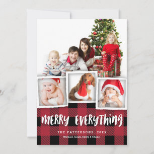 Country Plaid Merry Everything Christmas Photo Holiday Card