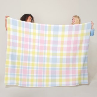 Country Plaid Pastel Baby Shower Mom Infant Fleece Blanket