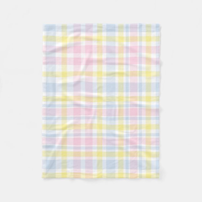 Country Plaid Pastel Baby Shower Mom Infant Fleece Blanket (Front)