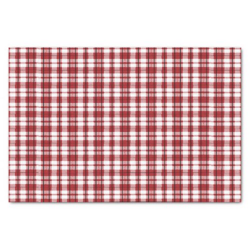 Country Plaid Rustic Red Black  Tissue Paper