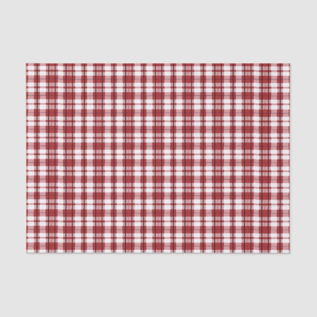 Country Plaid Rustic Red Black  Tissue Paper (Front)