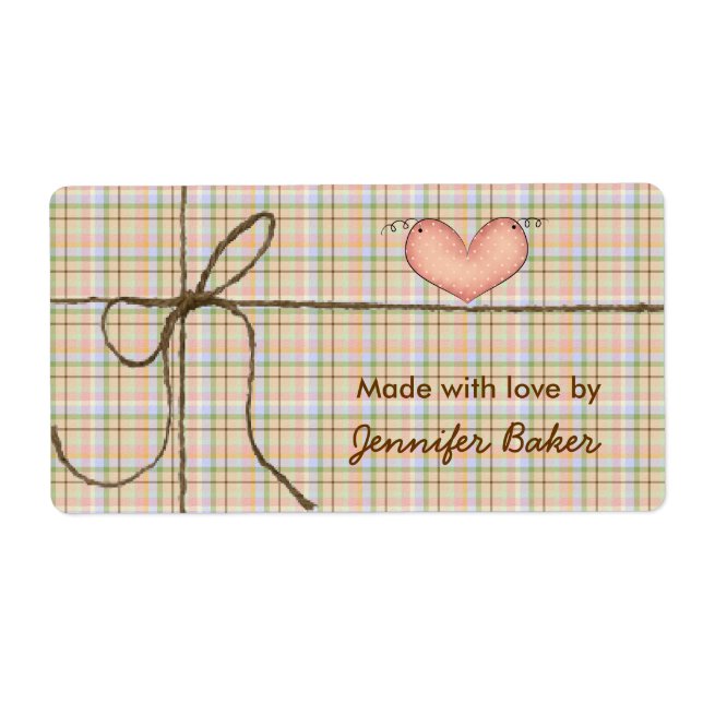 Country Plaid Tied Package Labels (Front)