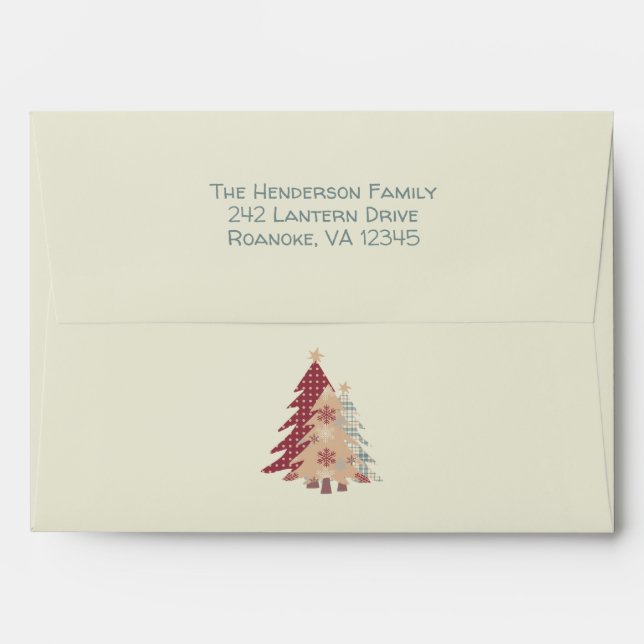 Country Plaid Trees, Deer Christmas Envelope (Back (Top Flap))