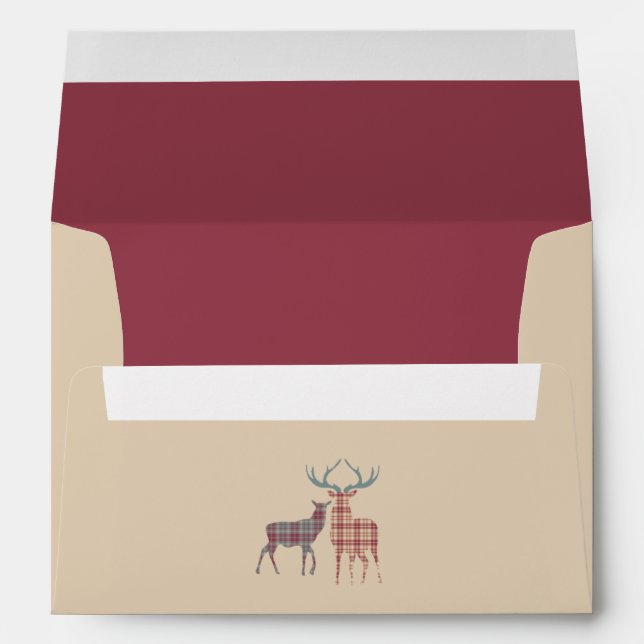 Country Plaid Trees, Deer Christmas Envelope 2 (Back (Bottom))