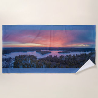 Country Pond Sunrise Beach Towel 70"x35"