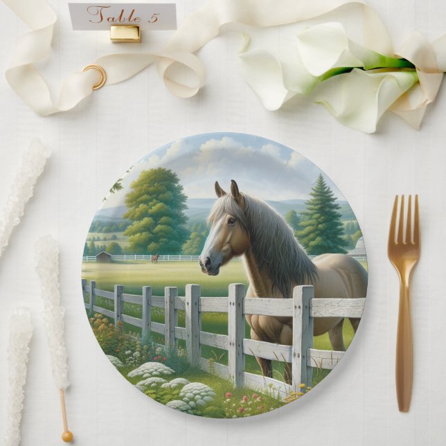 Country Pony Horse Birthday Party Paper Plates (Wedding)