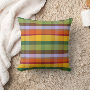 Country Poodle Plaid DGARTPAP Throw Pillow