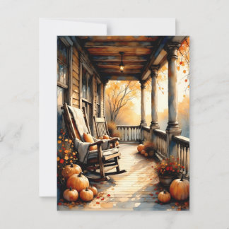 Country Porch in Autumn Postcard