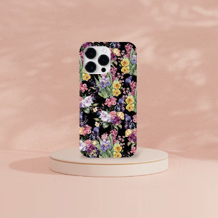 Country Pretty Garden Flowers on Purple Background Case-Mate iPhone 14 Pro Max Case
