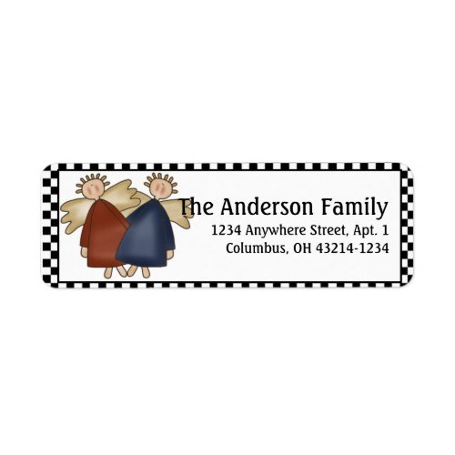 Country Prim Angels Return Address Labels