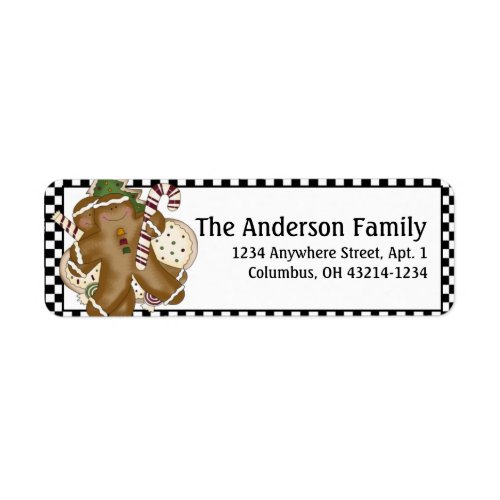 Country Prim Christmas Gingerbread Address Labels