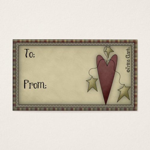 Country Prim Heart _ Gift Tag