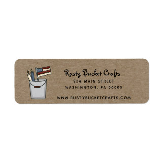 Country Primitive Americana Candles and Flag Kraft Label