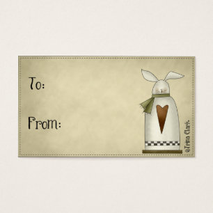 Country Primitive Bunny Design Gift Tags