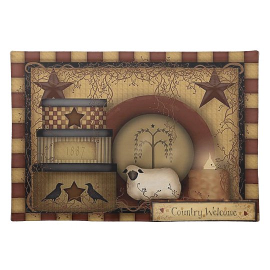 Country/Primitive CLOTH PLACEMAT 24X14