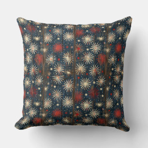 Country/Primitive Distressed Americana Throw Pillow