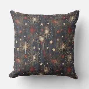 Country/Primitive Distressed Americana Throw Pillow