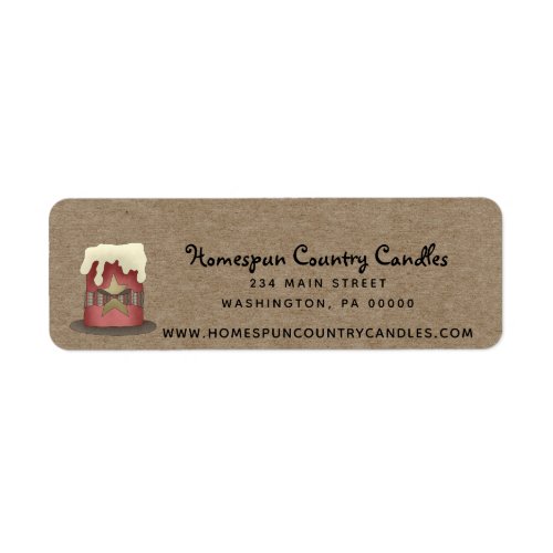 Country Primitive Grubby Candle Kraft Return  Label