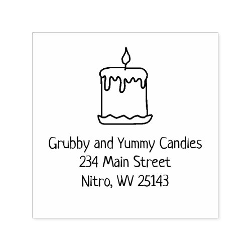 Country Primitive Grubby Candle  Self_inking Stamp