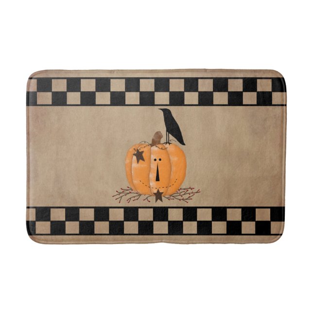 Country Primitive Pumpkin Bath Mat (Front)