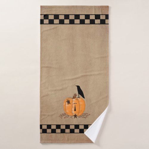 Country Primitive Pumpkin Bath Towel Set