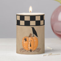Country Primitive Pumpkin  Pillar Candle