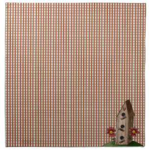 Country Primitive Red Check Gingham Napkin